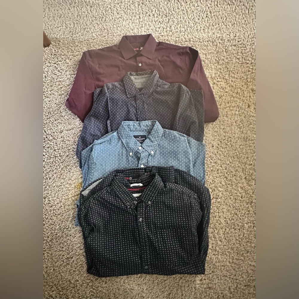 4 Teenage Boy long sleeve button up shirts